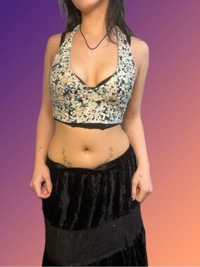 Floral Halter tie Top